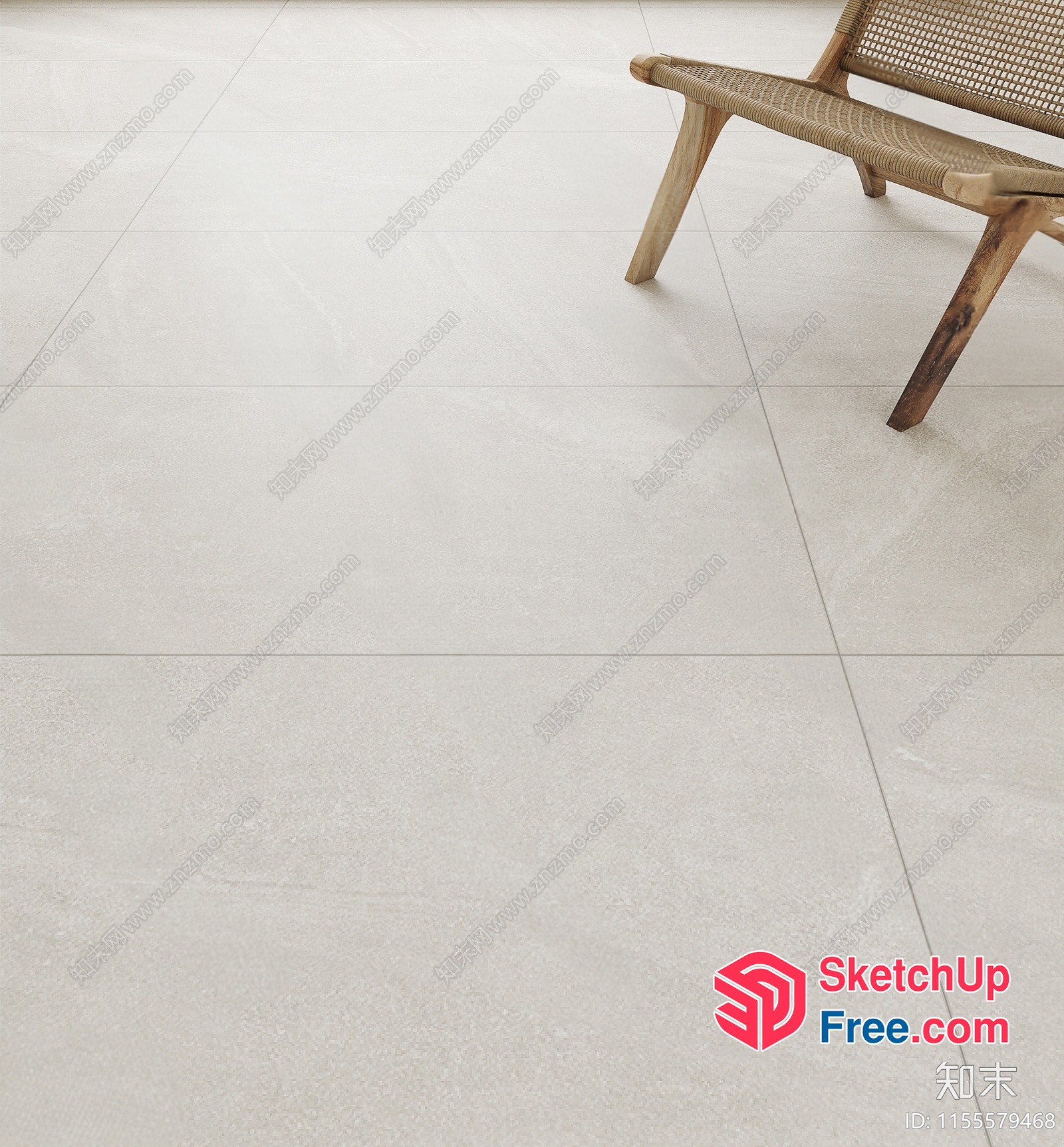 Beige Tile Floor And Chair 3D SketchUp File