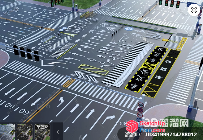 3D Model Of A Commercial Street 3D SketchUp File