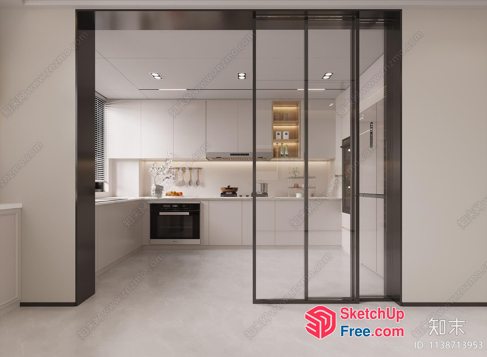 Sleek Modern Kitchen Interior 3D SketchUp File