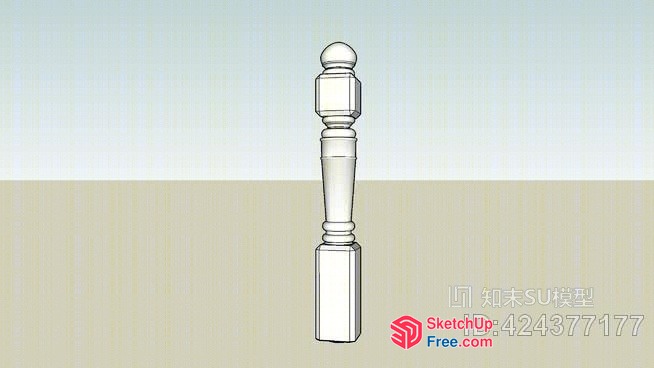 Pillar With Ornate Top 3D SketchUp File