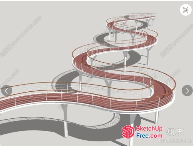 Curved Staircase With Railing And Balustrade 3D SketchUp File