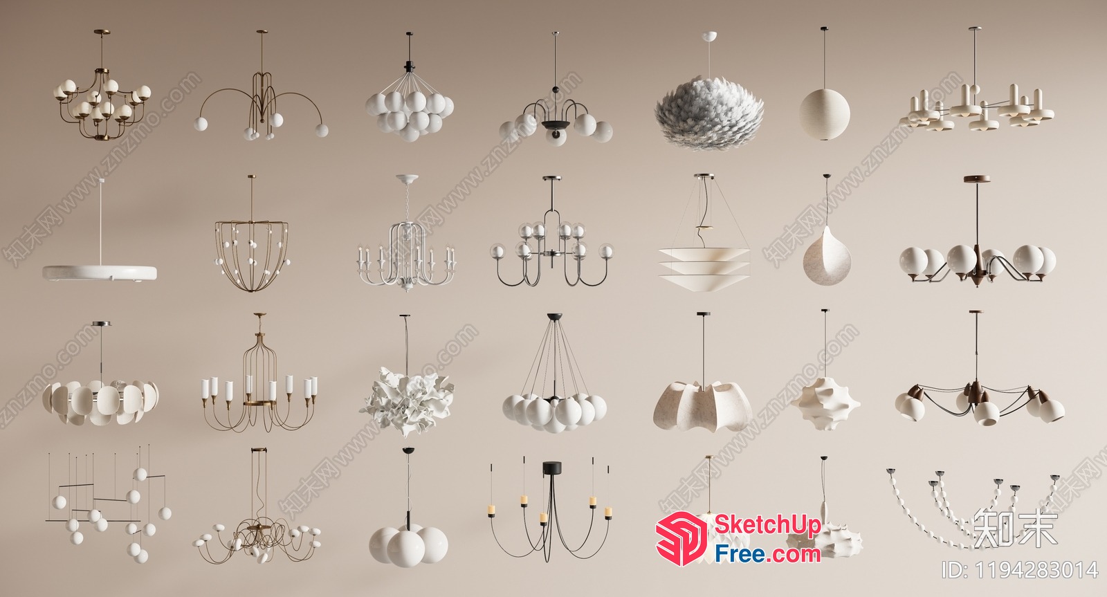 Modern Chandeliers With Unique Designs 3D SketchUp File