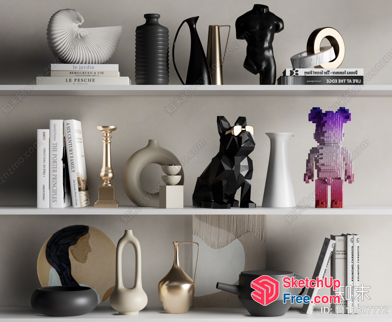 Modern Decorative Shelf Collection 3D SketchUp File