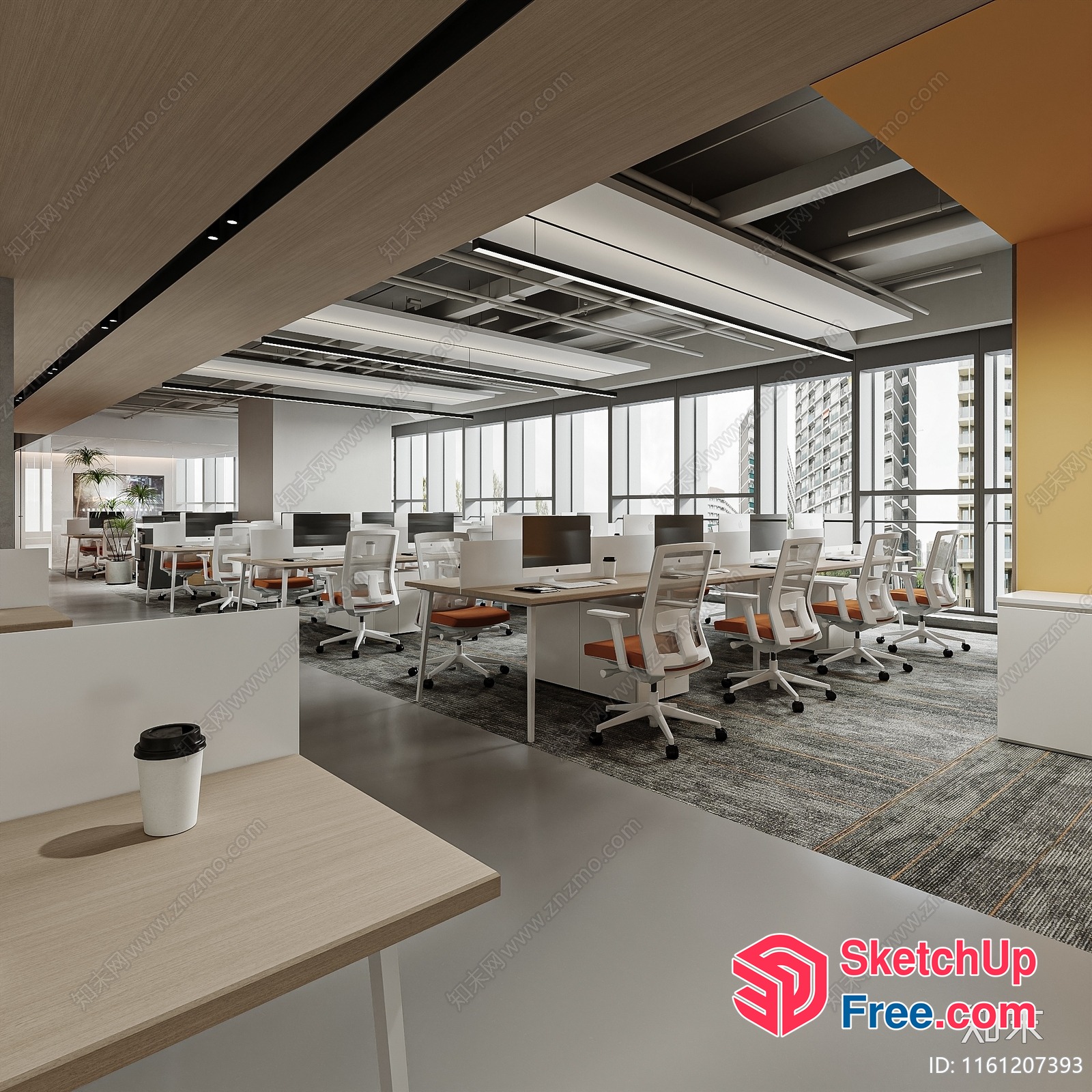 Modern Office Space With Minimalist Furniture And Natural Light 3D SketchUp File