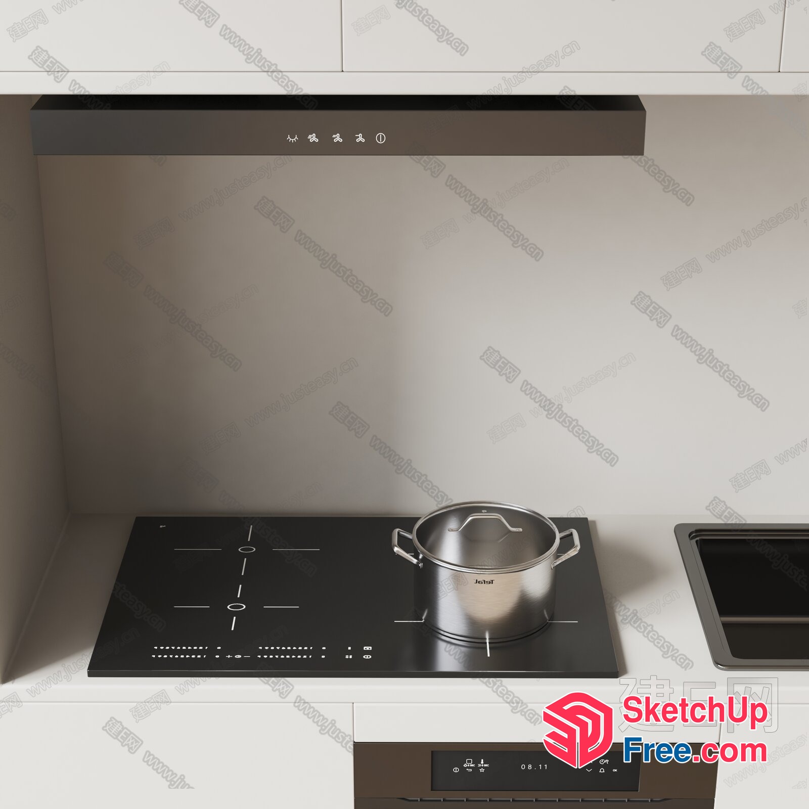 Modern Kitchen Interior With Sleek Appliances 3D SketchUp File