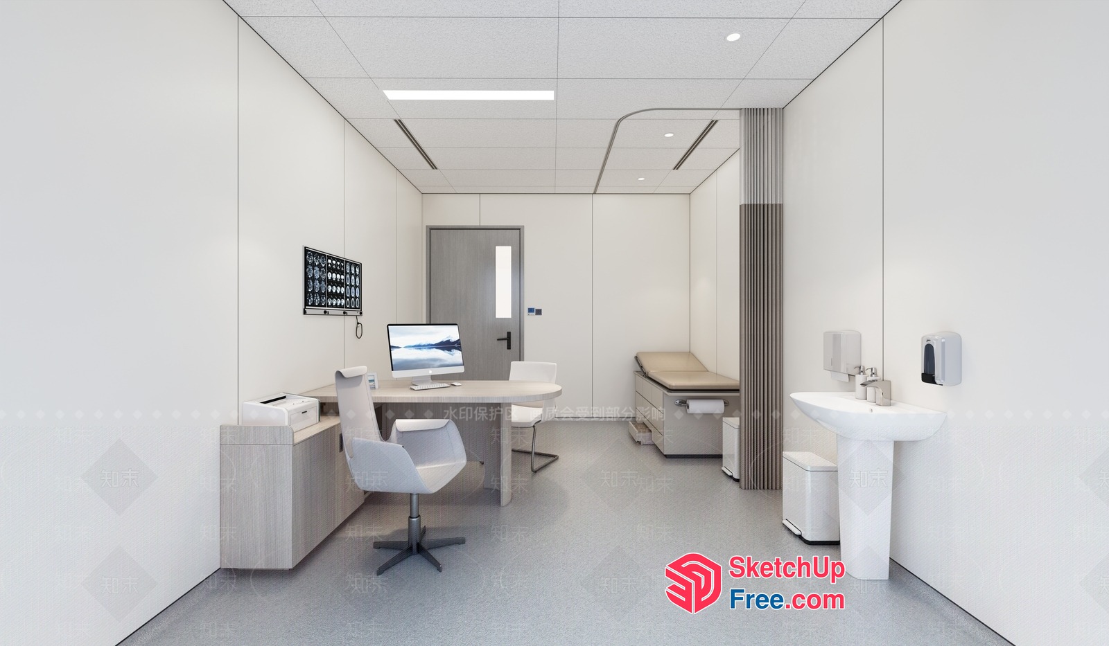 Modern Medical Office Interior With Minimalist Furniture 3D SketchUp File
