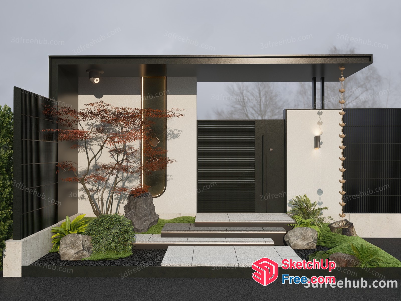 Modern Japanese Style Entranceway 3D SketchUp File