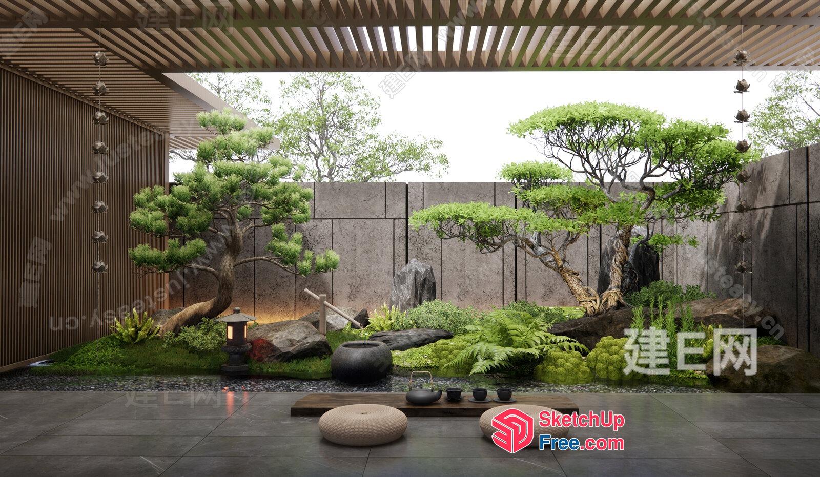 Serene Japanese Garden Oasis 3D SketchUp File