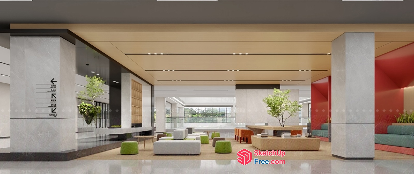 Modern Minimalist Office Interior Design 3D SketchUp File