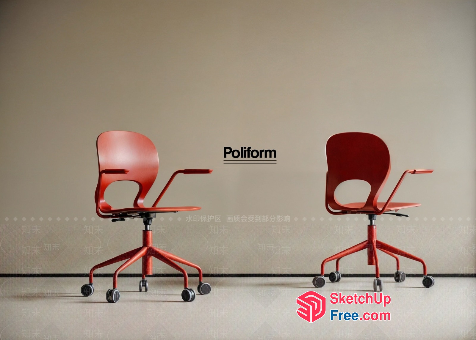 Poliform Chairs For Office And Home 3D SketchUp File