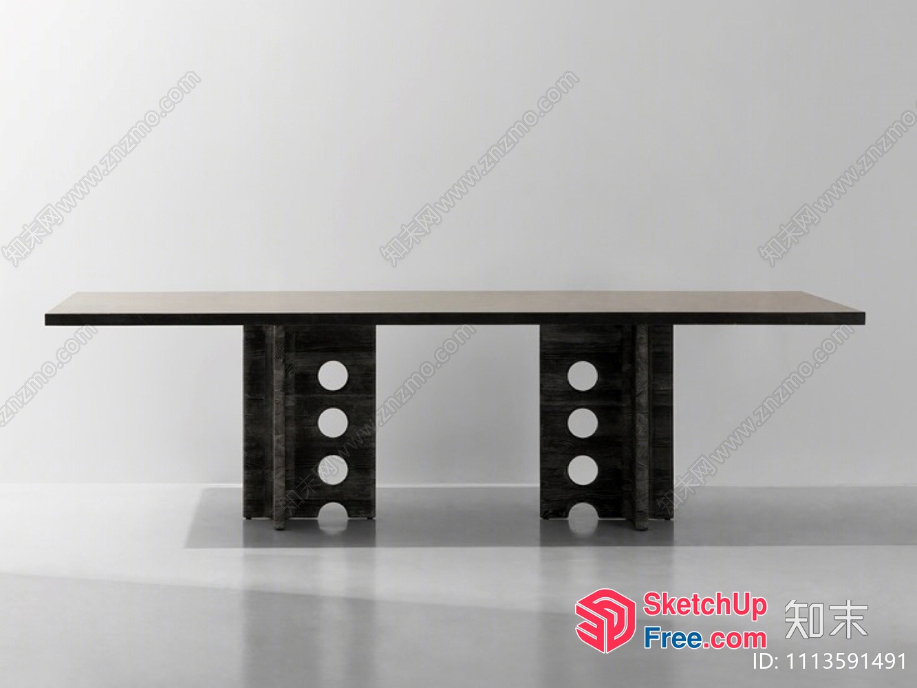 Simple Modern Minimalist Black Table 3D SketchUp File