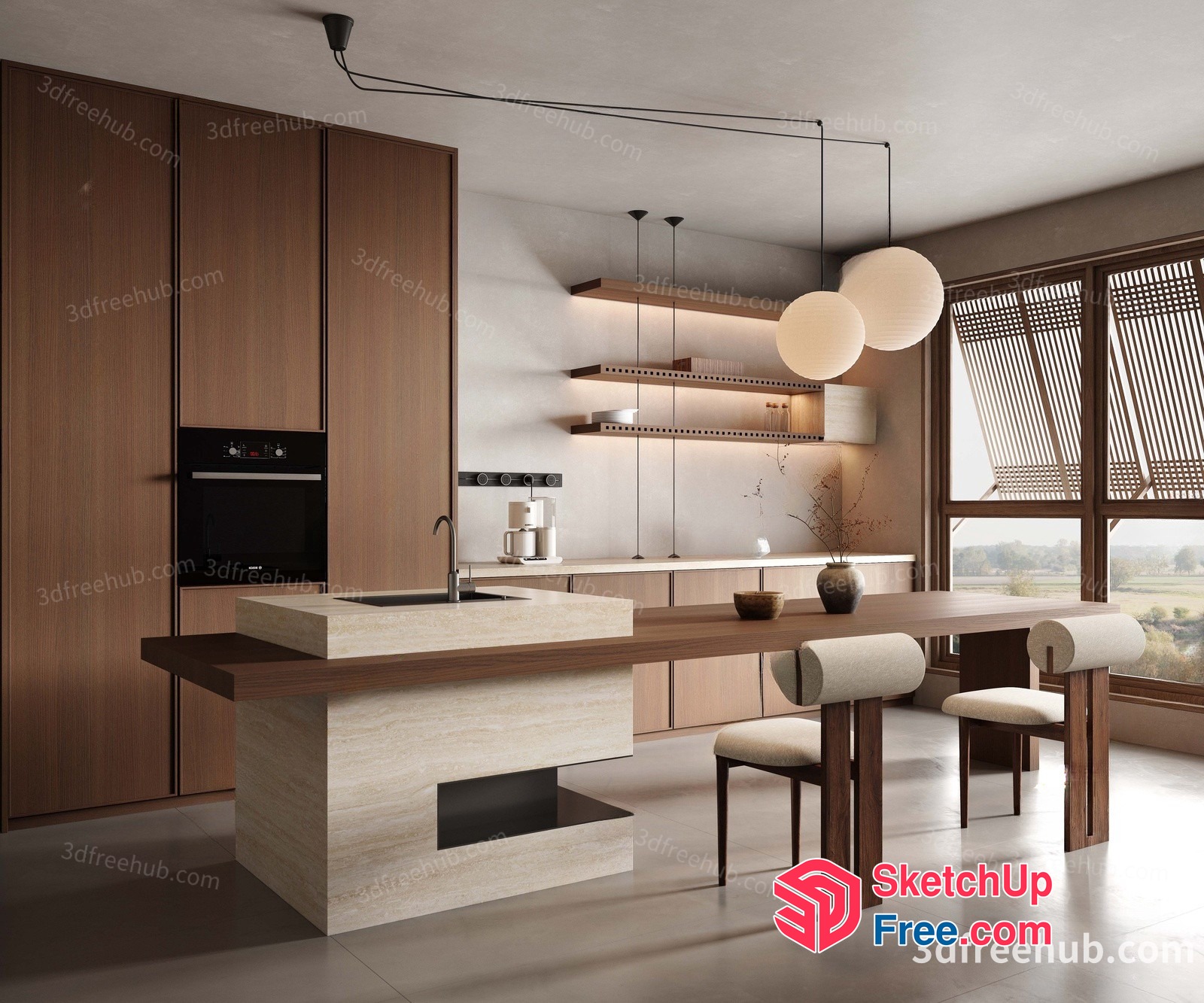 Modern Kitchen With Minimalist Decor 3D SketchUp File