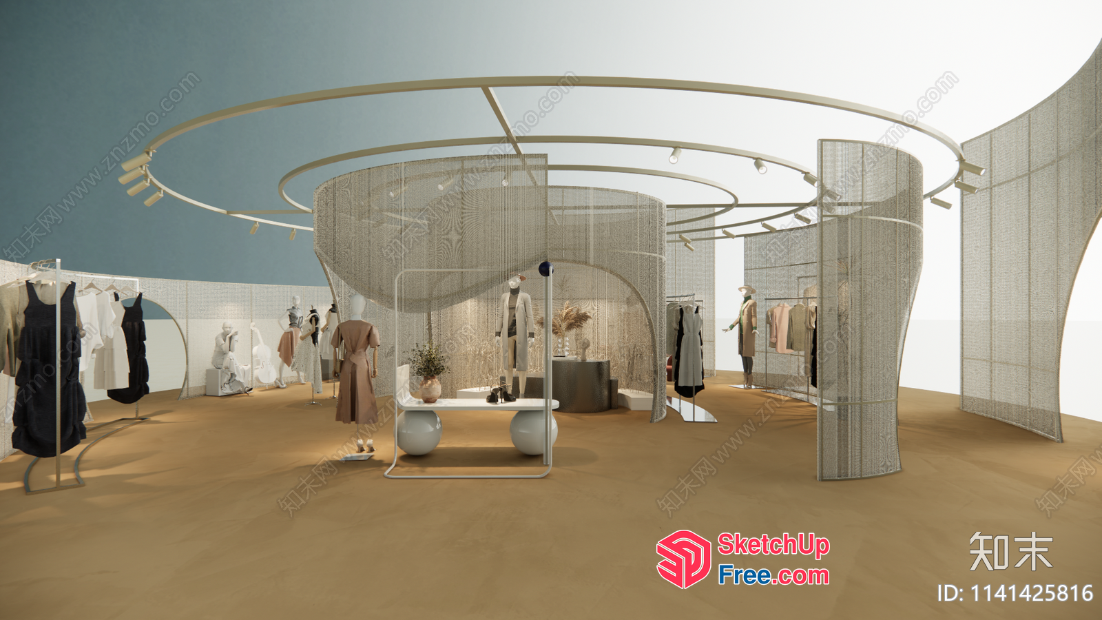 Modern Fashionable Clothing Store Interior 3D SketchUp File