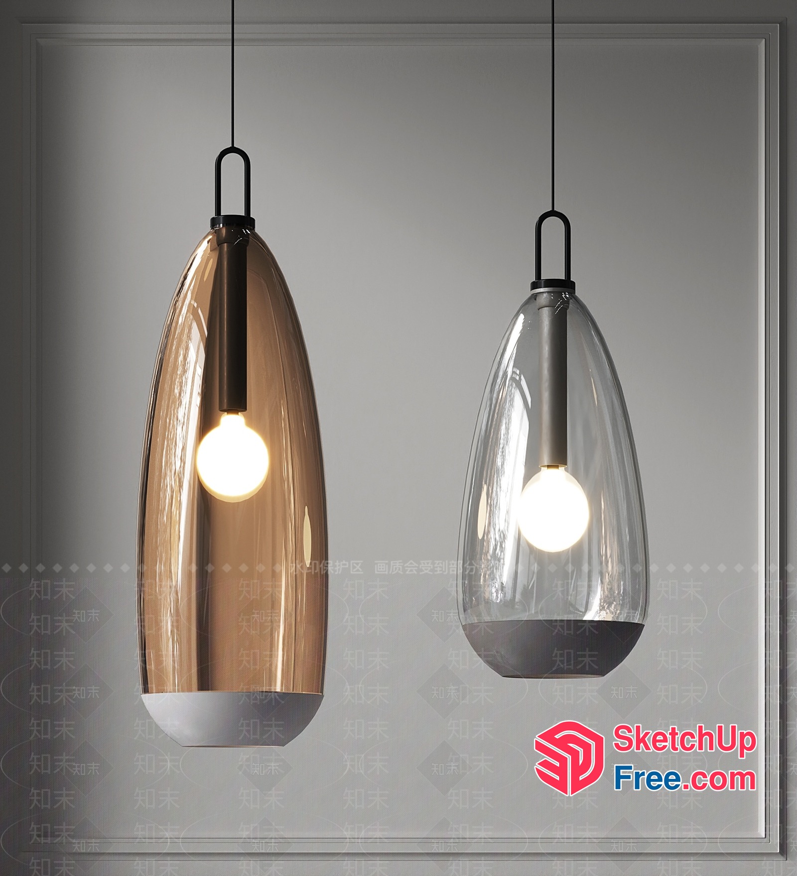 Elegant Glass Pendant Lights For Modern Interiors 3D SketchUp File