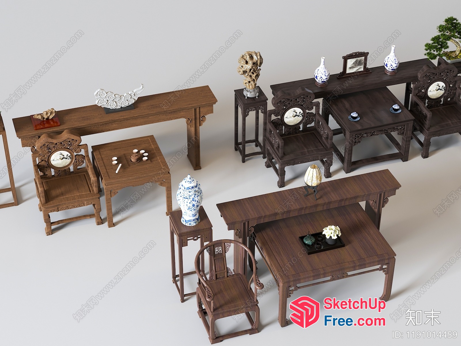 Traditional Chinese Furniture Collection 3D SketchUp File