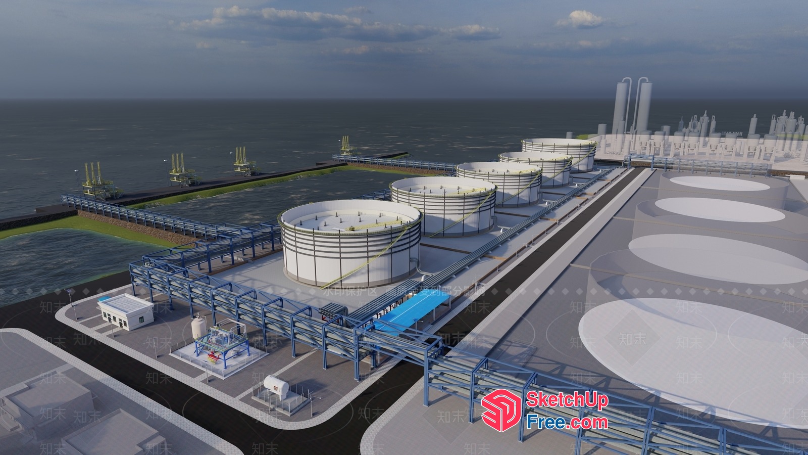 Modern Industrial Infrastructure 3D SketchUp File