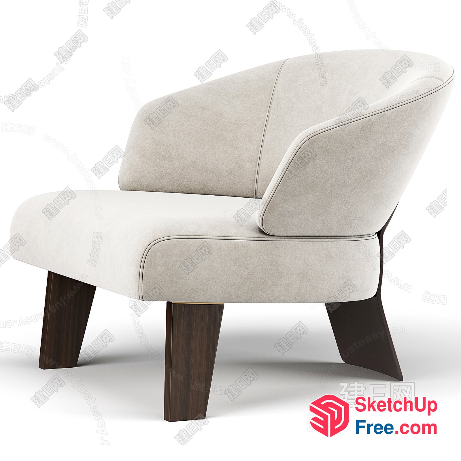 Elegant Creamy Style Chair 3D SketchUp File