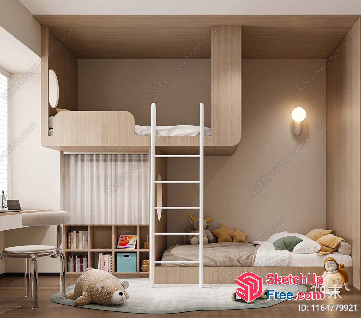 Modern Minimalist Children'S Bedroom 3D SketchUp File