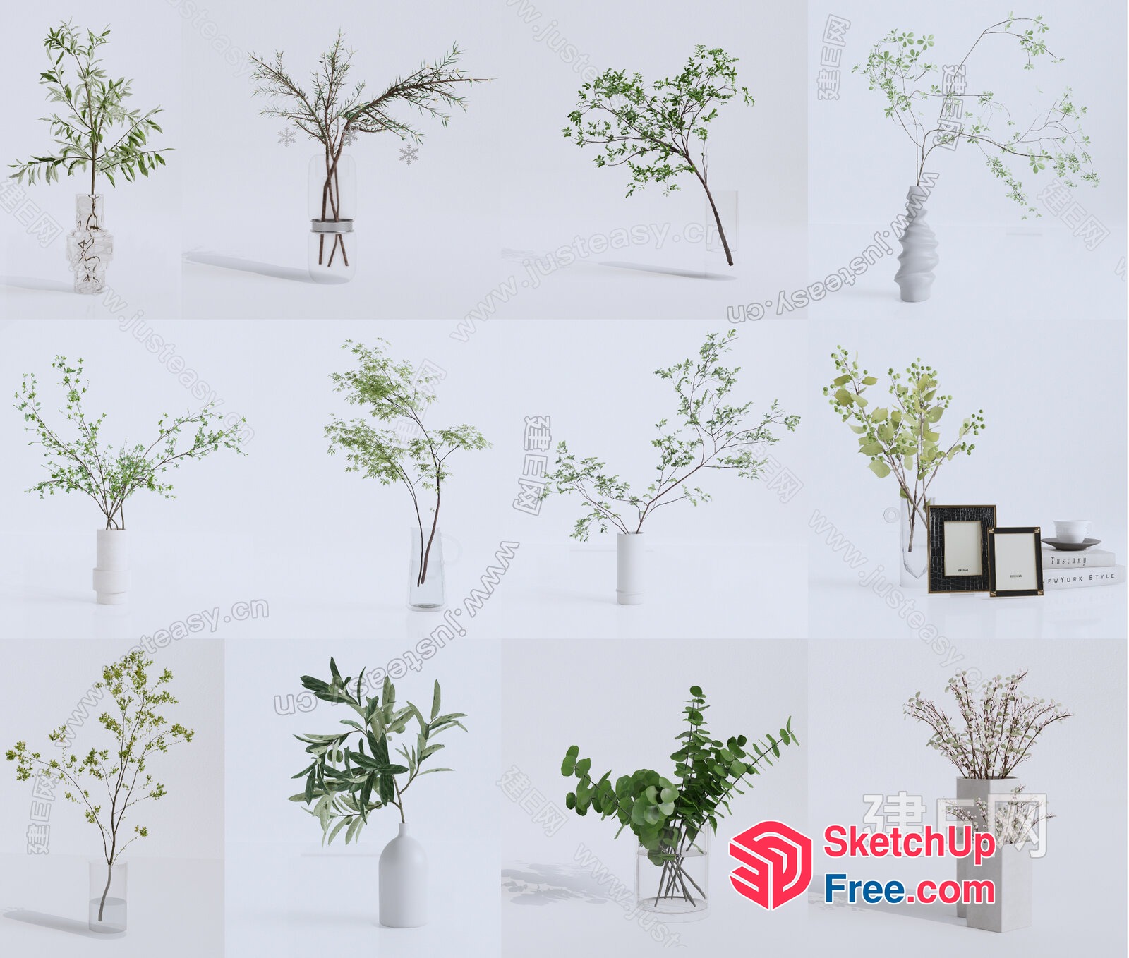 Minimalist Greenery Arrangement Set 3D SketchUp File