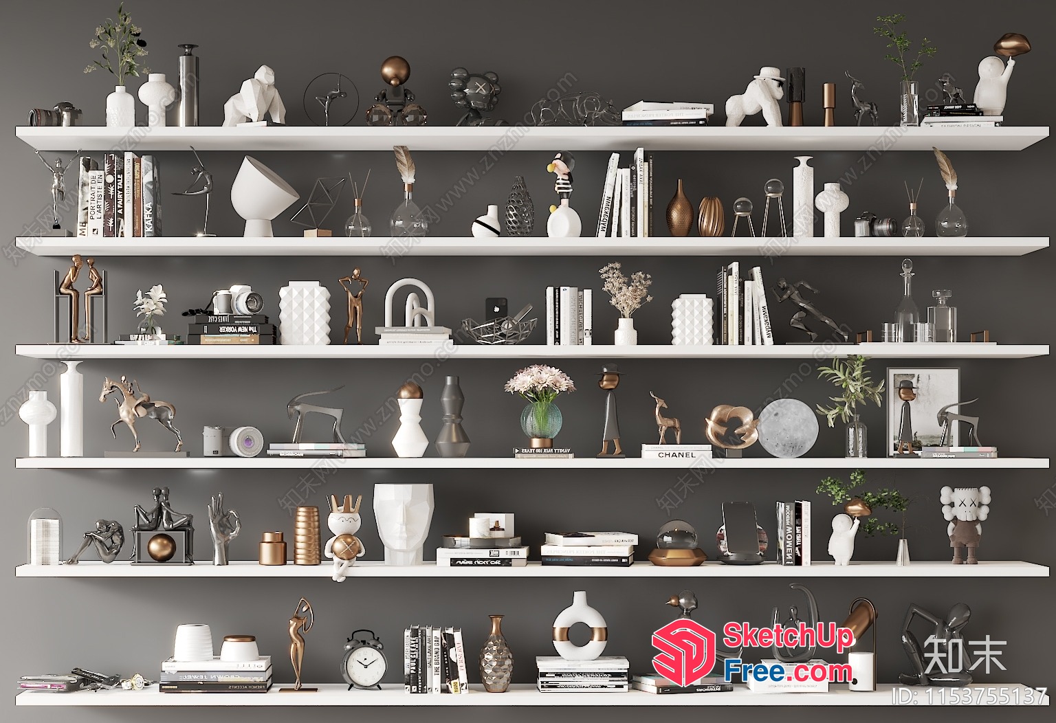 Elegant Decorative Shelf Collection 3D SketchUp File