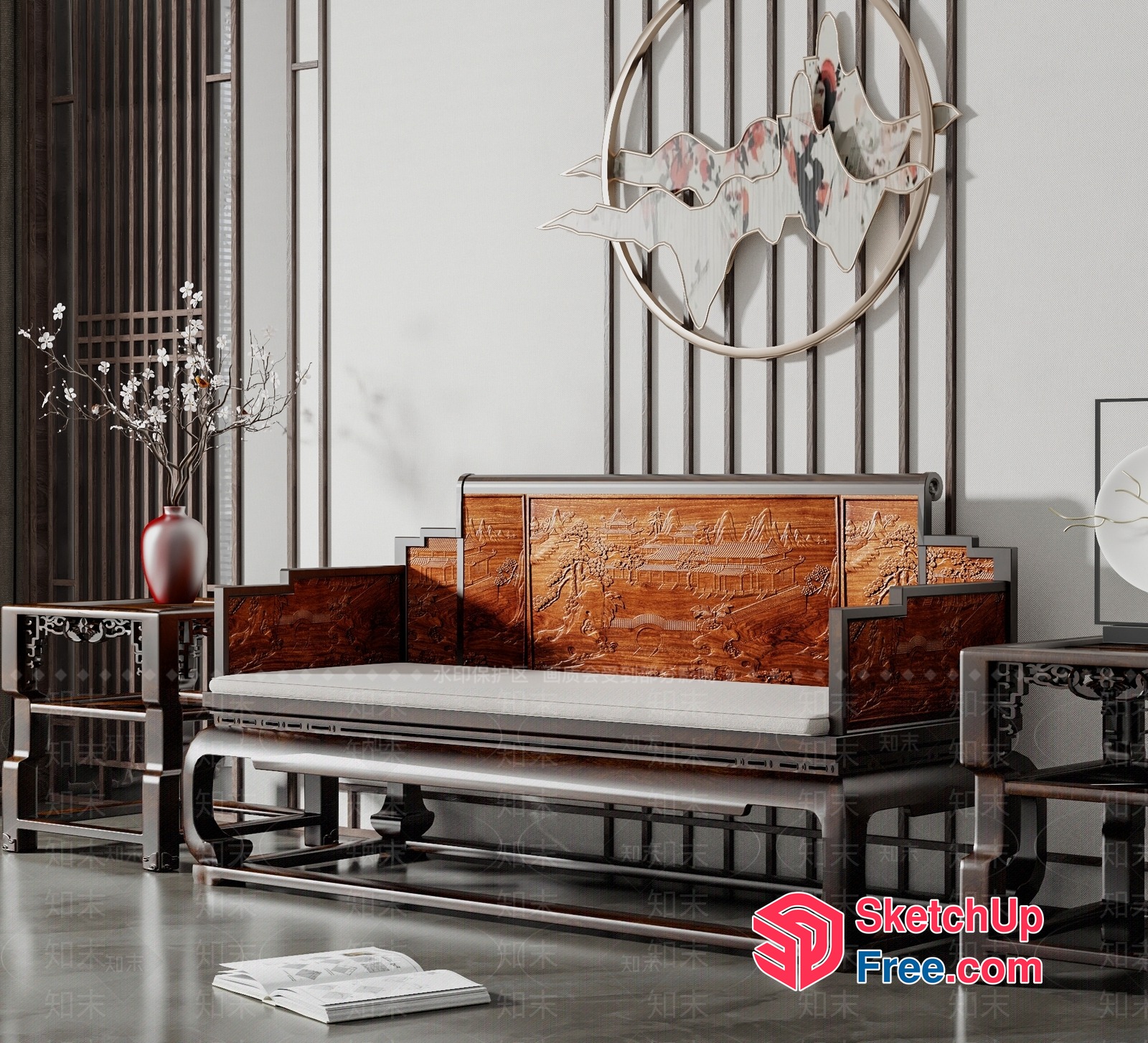 Luxurious Traditional Chinese Sofa And Table Set 3D SketchUp File