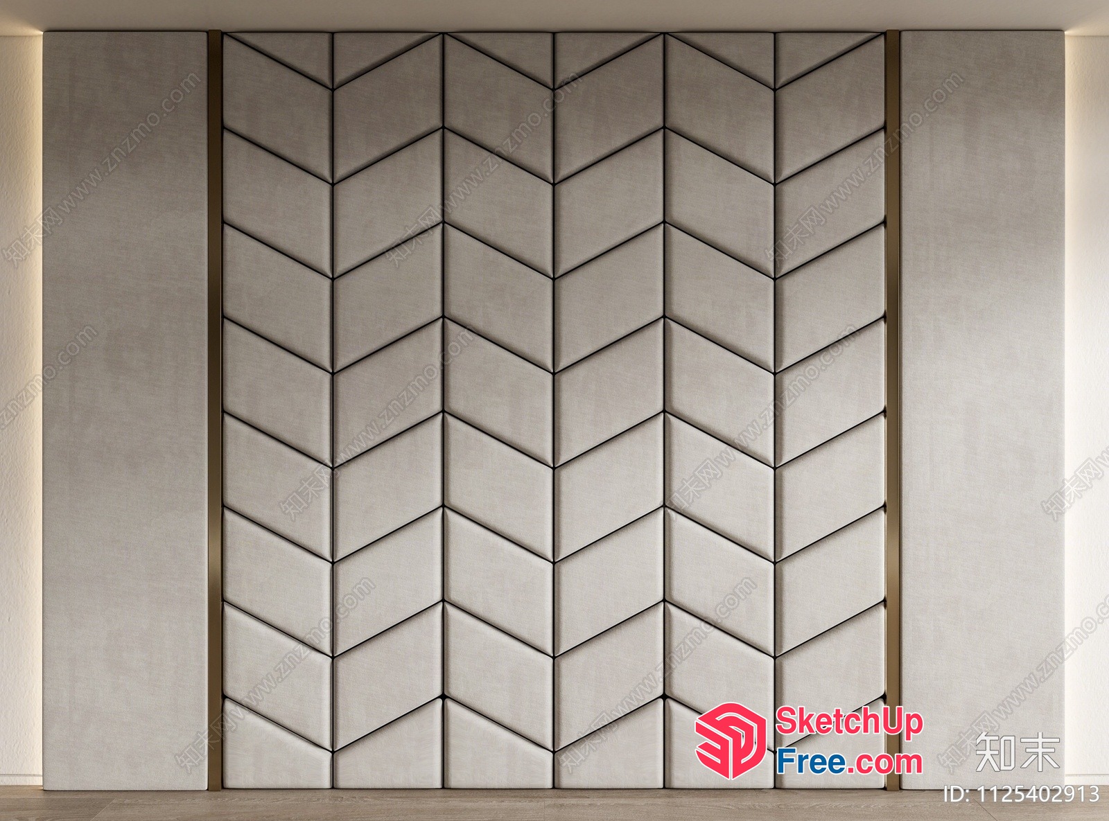 Luxurious Modern Geometric Patterned Wall 3D SketchUp File