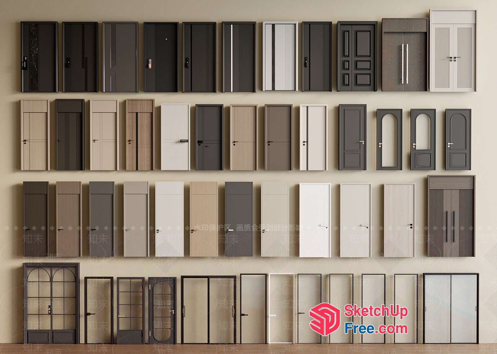 Modern Door Styles Collection 3D SketchUp File