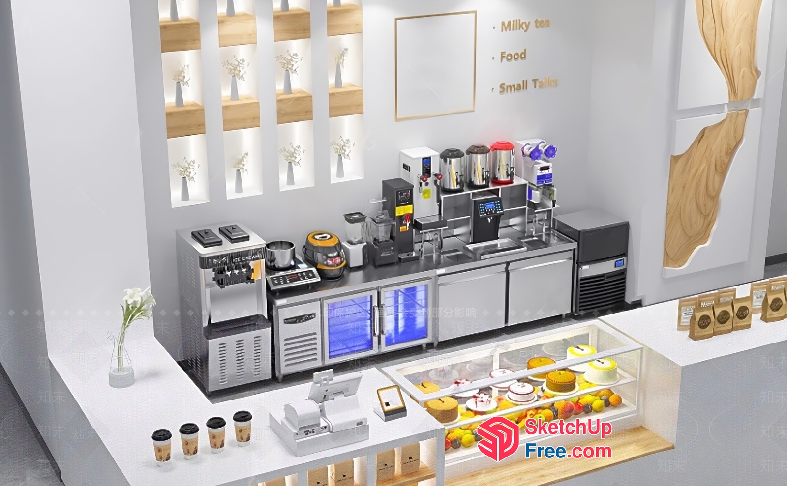 Modern Minimalist Restaurant Interior 3D SketchUp File