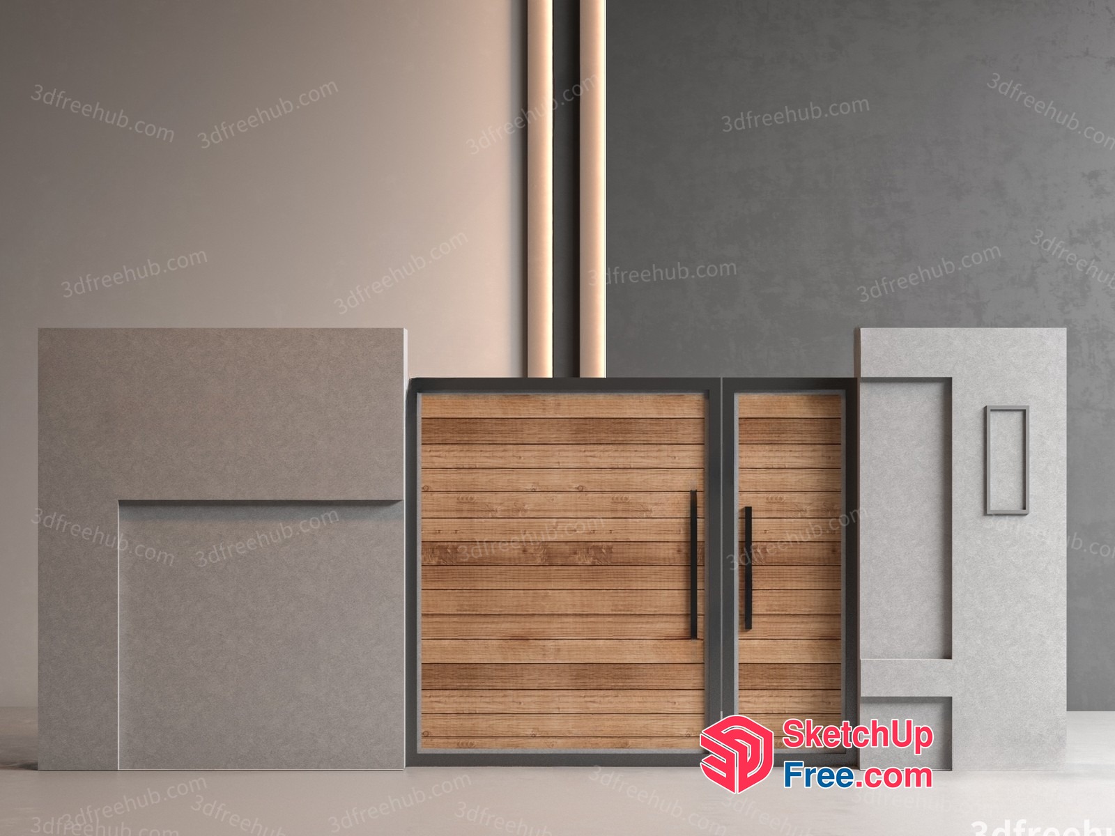 Modern Door And Wall Decor 3D SketchUp File