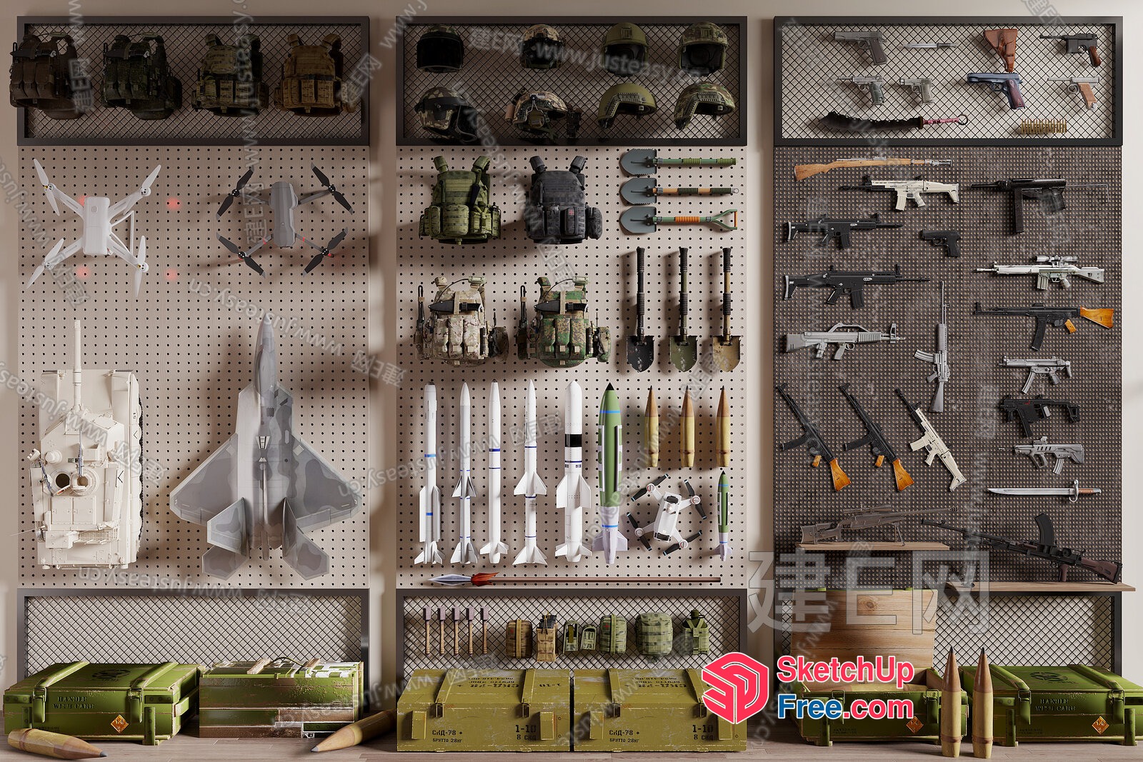 Military Arsenal Display 3D SketchUp File