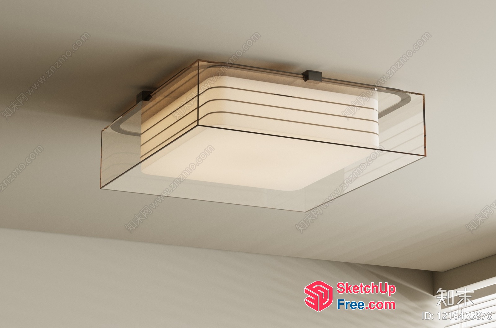 Modern Glass Ceiling Light Fixture 3D SketchUp File