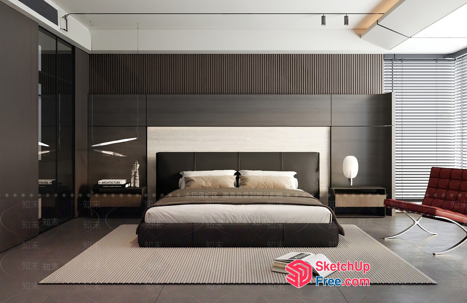 Modern Luxury Bedroom Interior 3D SketchUp File