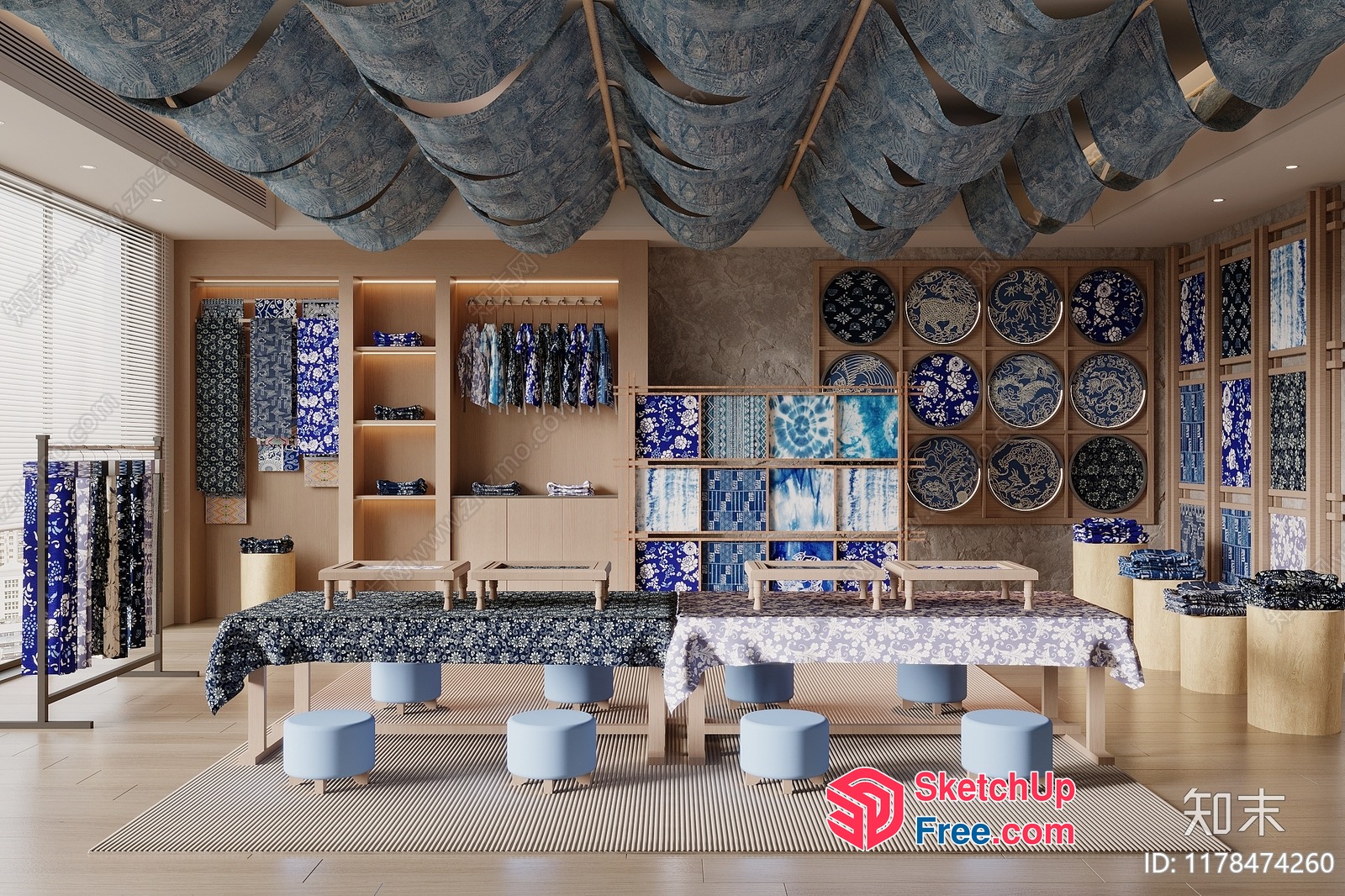 Asian-Inspired Interior Design With Traditional Patterns And Modern Furniture 3D SketchUp File