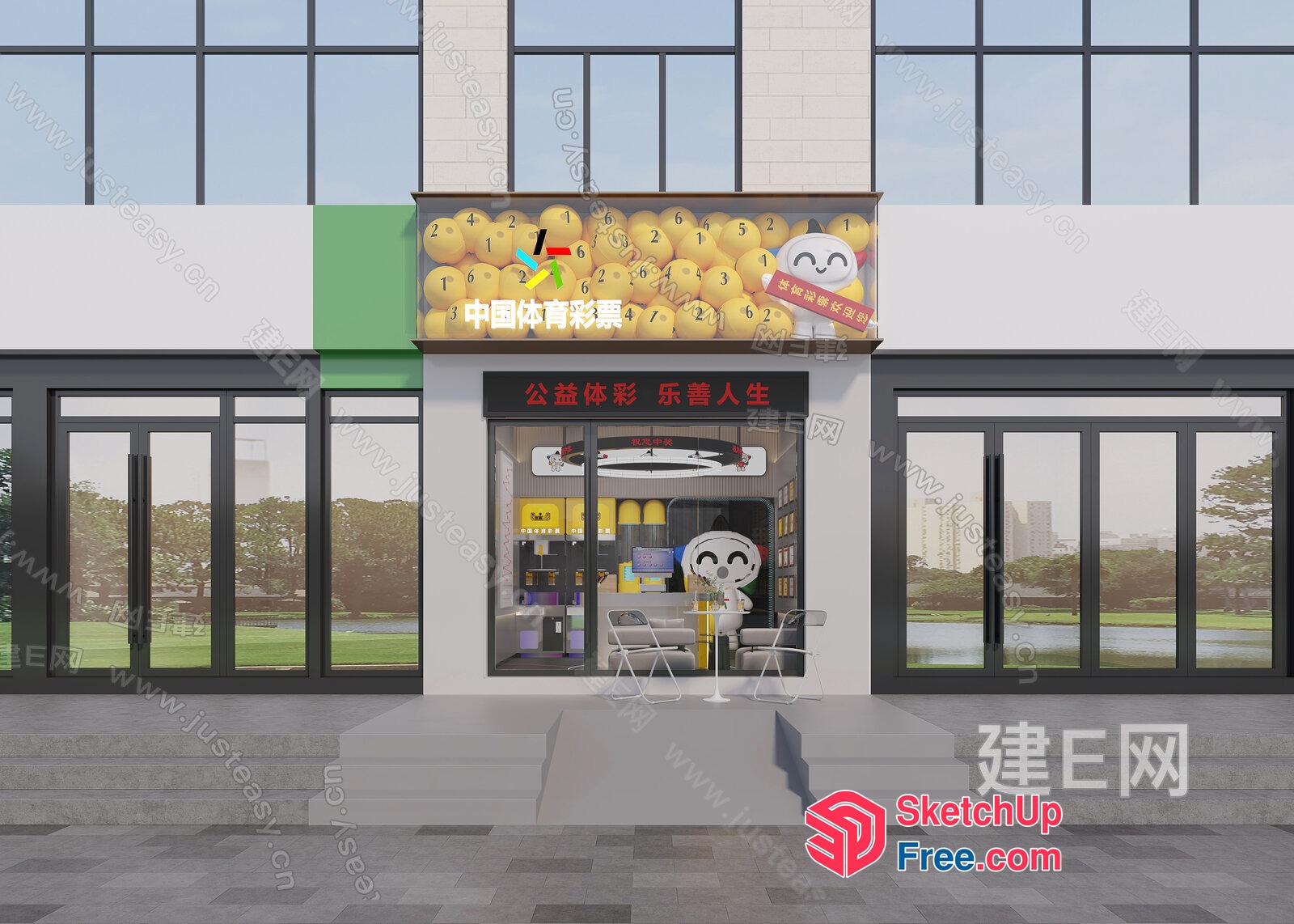 Chinese Style Building Facade 3D SketchUp File