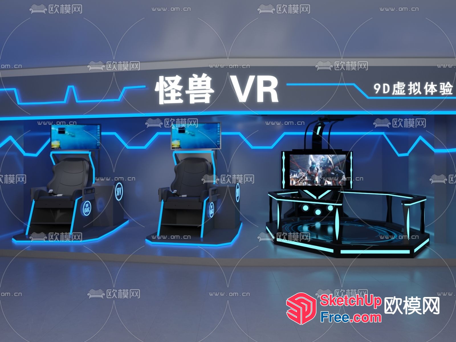 Virtual Reality Gaming Experience 3D SketchUp File
