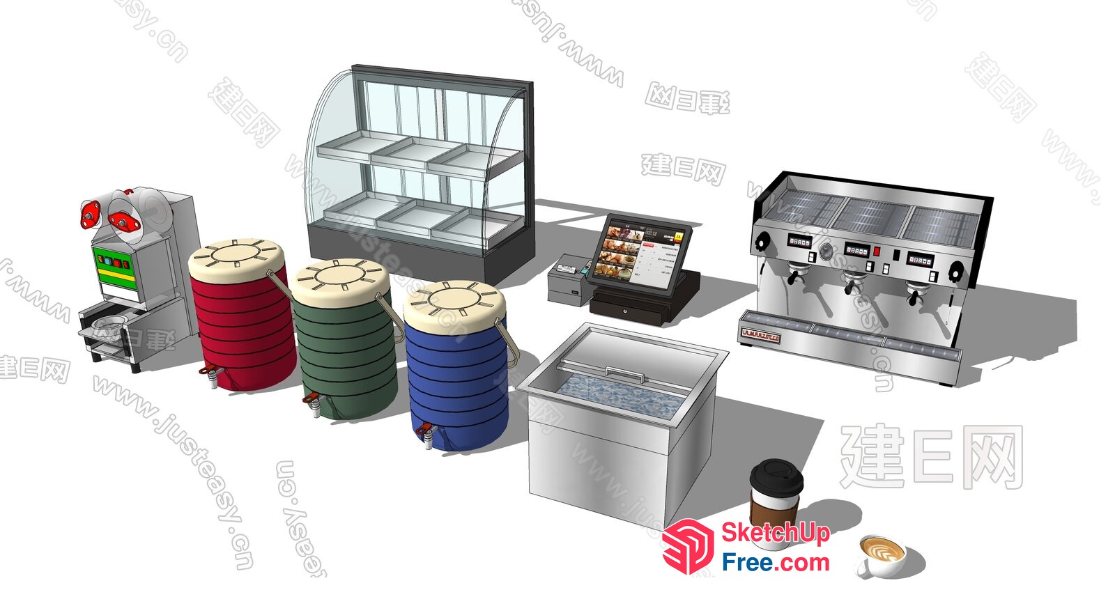 3D Rendering Of A Modern Coffee Shop 3D SketchUp File
