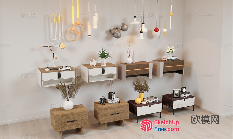 Modern Furniture Arrangement With Neutral Color Scheme 3D SketchUp File