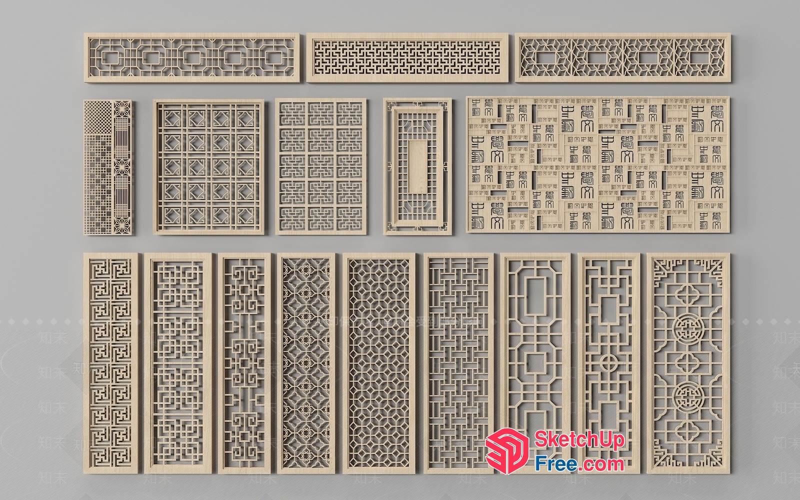 Intricate Geometric Patterned Wall Decor 3D SketchUp File