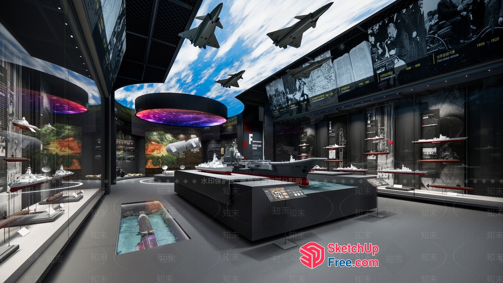 Futuristic Military Museum 3D SketchUp File