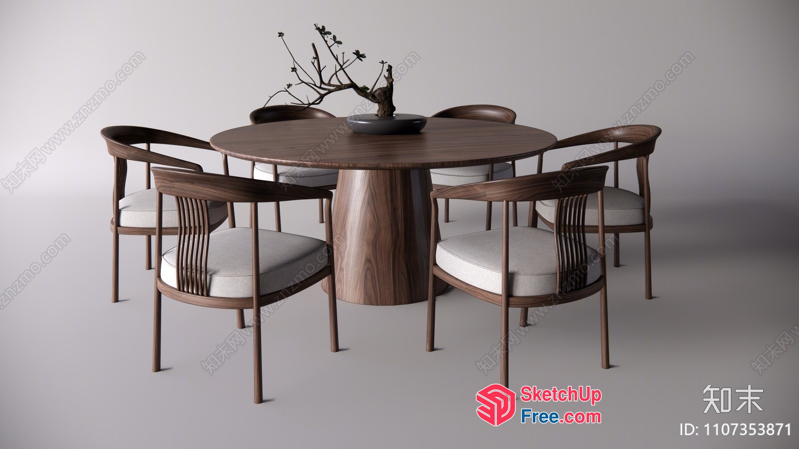 Modern Dining Table Set With Elegant Chairs 3D SketchUp File