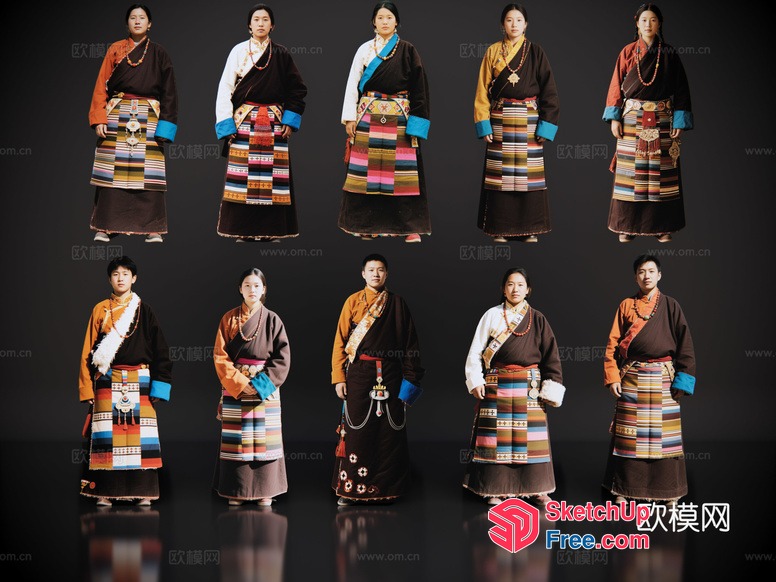 Traditional Tibetan Clothing Collection 3D SketchUp File