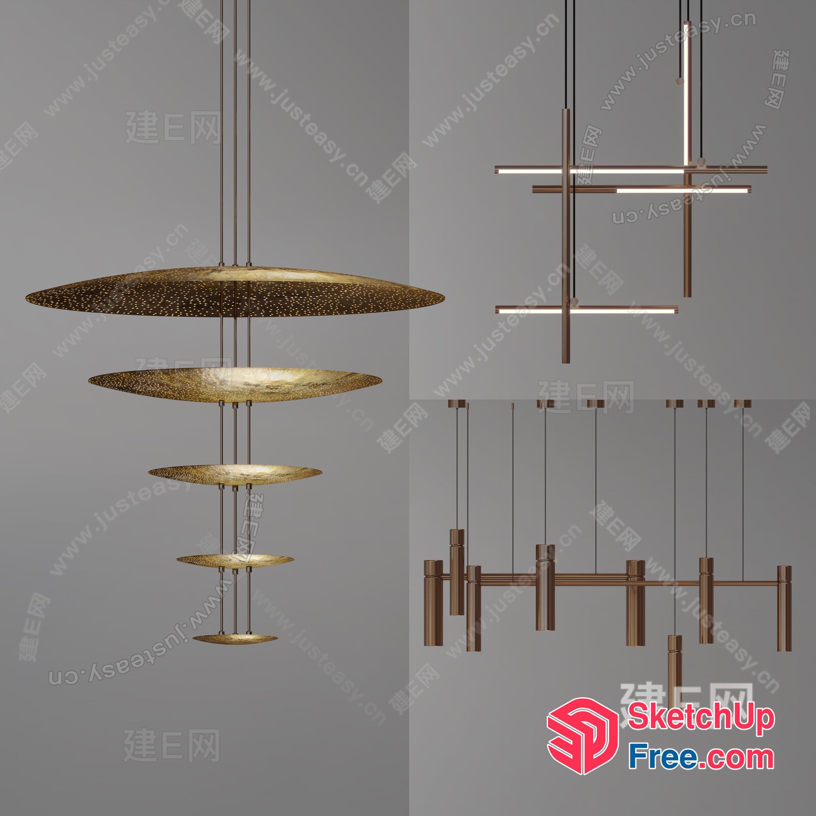 Modern Hanging Lighting Fixtures 3D SketchUp File