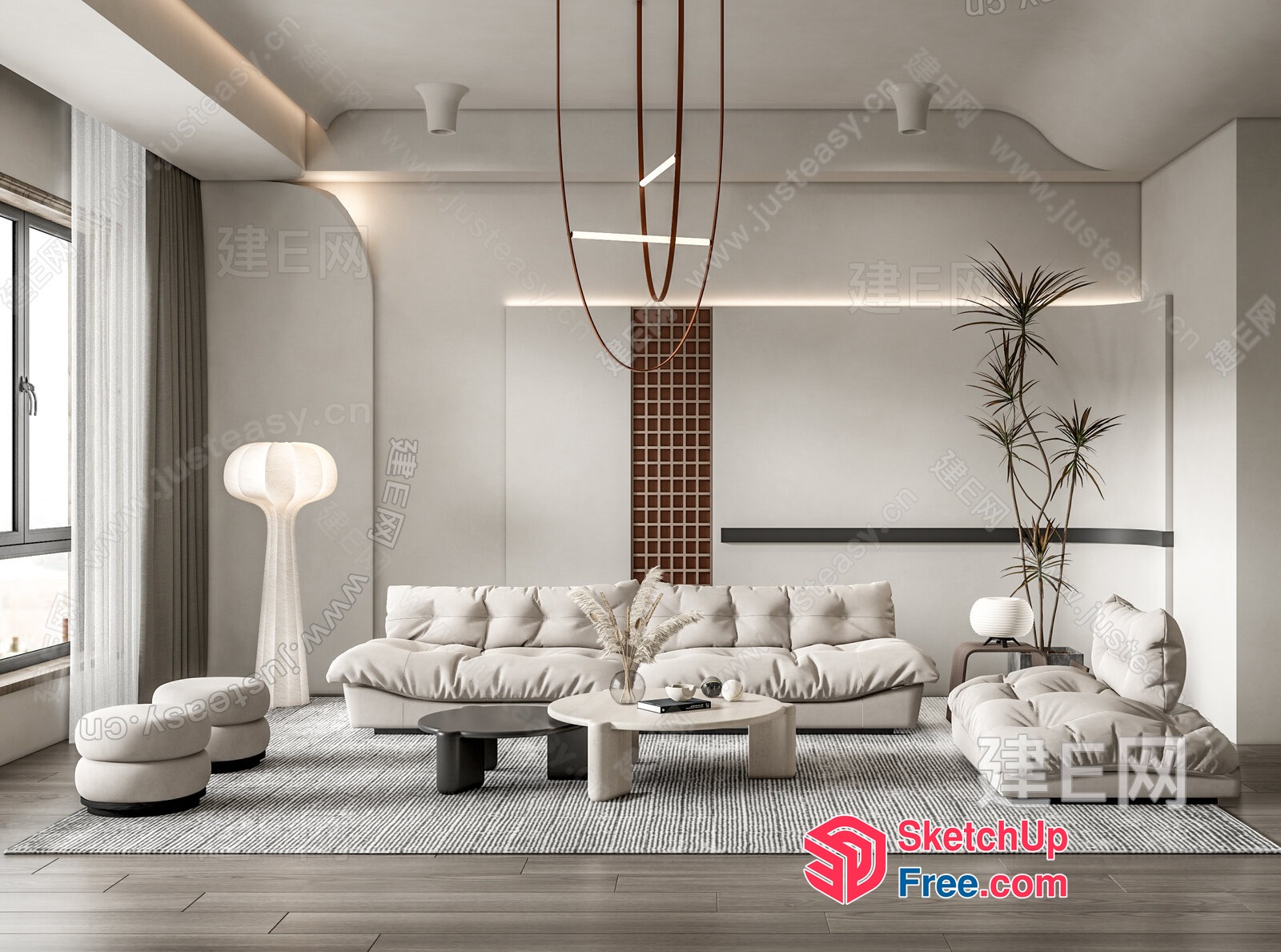 Modern Minimalist Living Room Design 3D SketchUp File