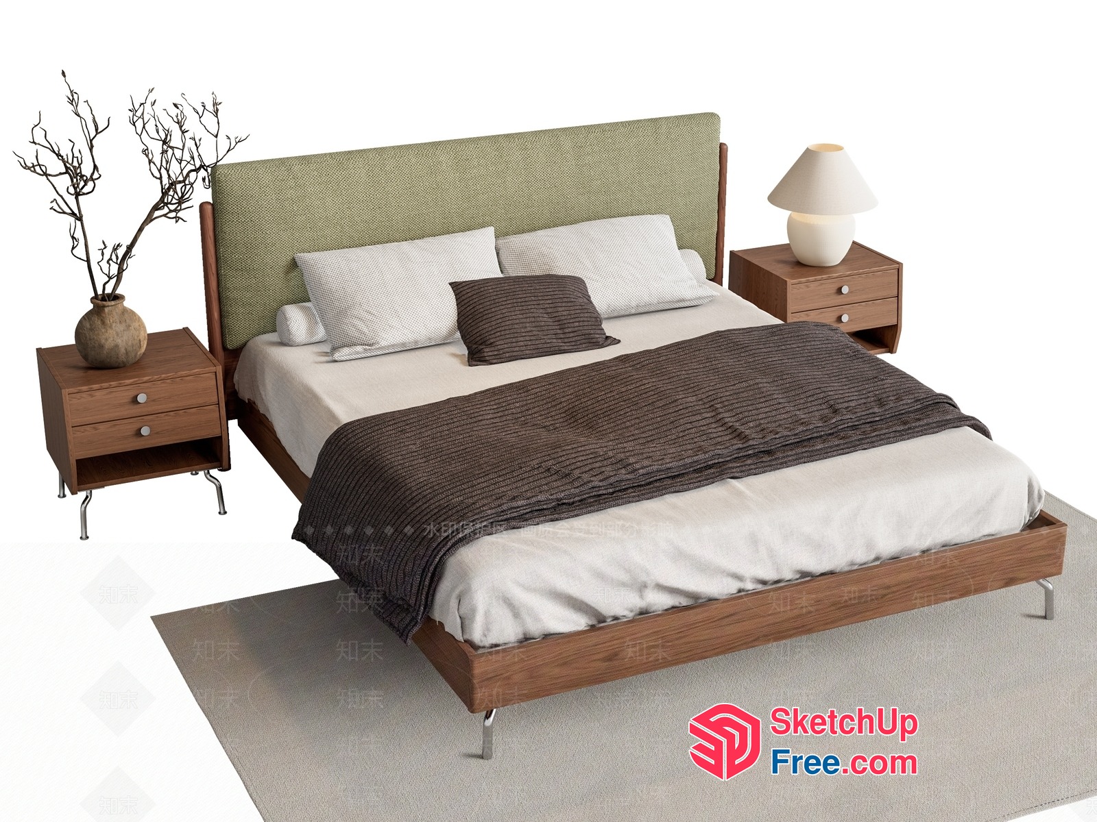 Modern Minimalist Bedroom Furniture Set 3D SketchUp File