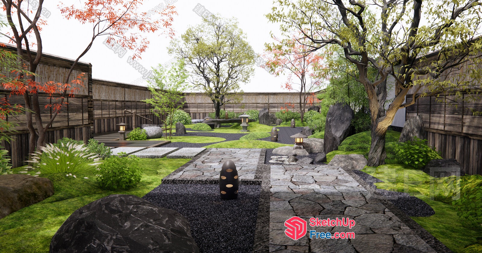 Serene Japanese Garden Oasis 3D SketchUp File