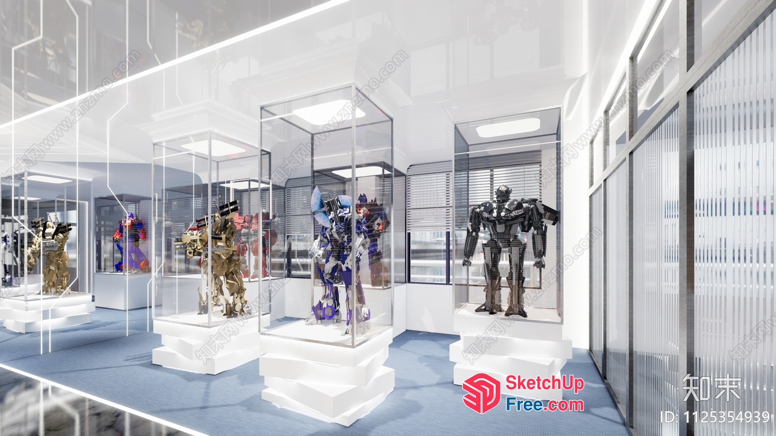 Futuristic Robot Display Room 3D SketchUp File