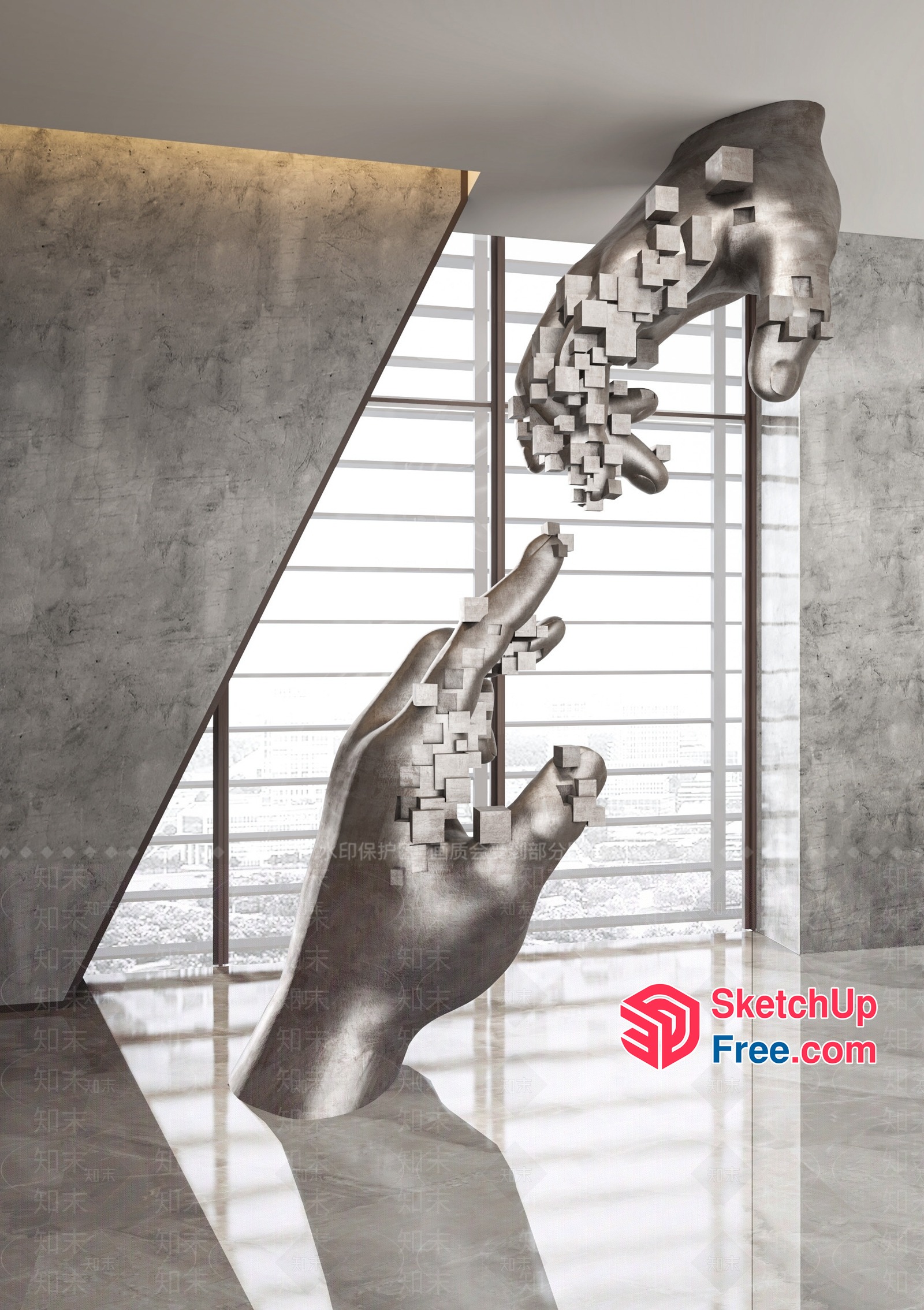 Modern Sculptural Hand Design 3D SketchUp File
