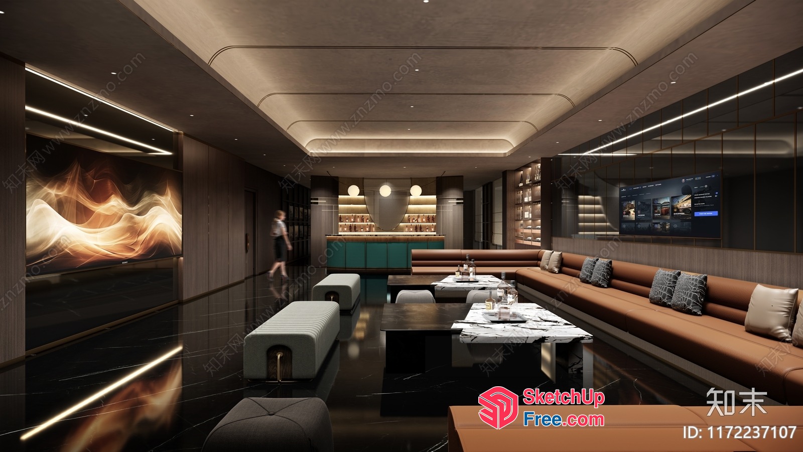 Modern Bar And Lounge Interior 3D SketchUp File