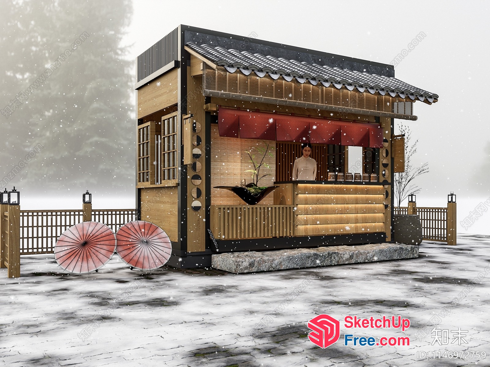 Traditional Japanese Food Truck 3D SketchUp File