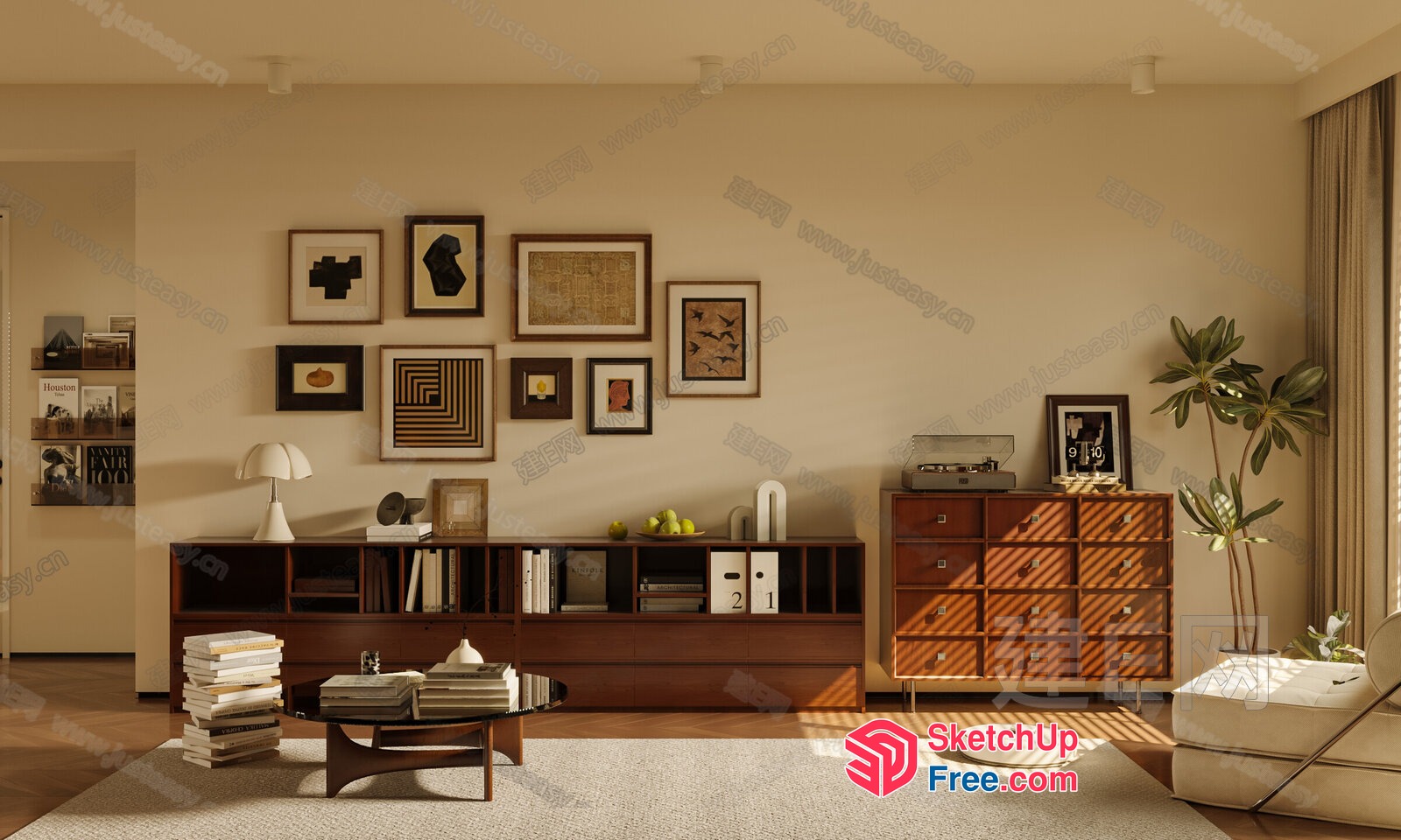 Mid-Century Modern Home Decor With Artistic Accents 3D SketchUp File